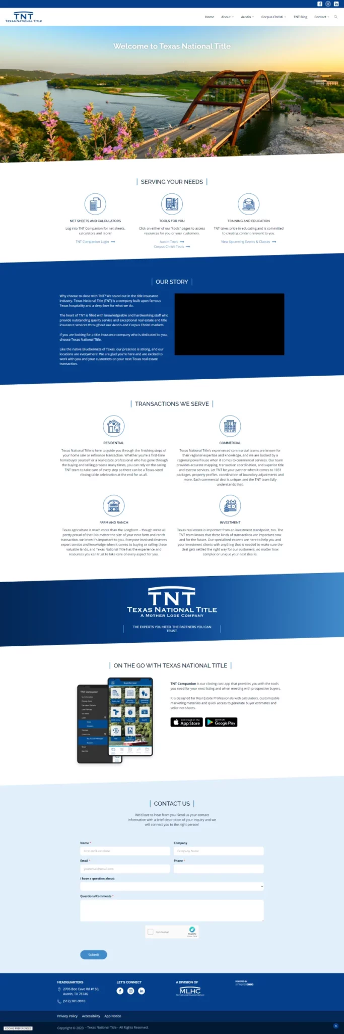 screencapture texasnationaltitle fullsite